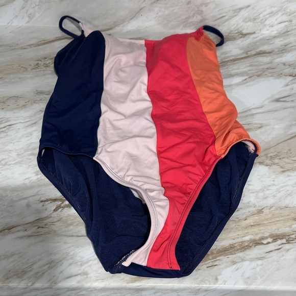 Time and Tru Other - Colorful Striped ladies one piece Swimsuit